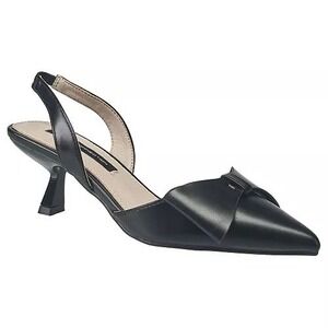 FRENCH CONNECTION Black Croatia Slingback Kitten Heel With Bow | 10